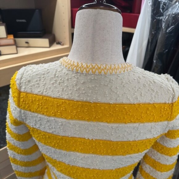 Sonia Rykiel Striped Yellow and Off-White Jacket Size 36 - Picture 4 of 7